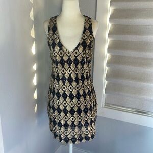 Black and Gold Cocktail Dress